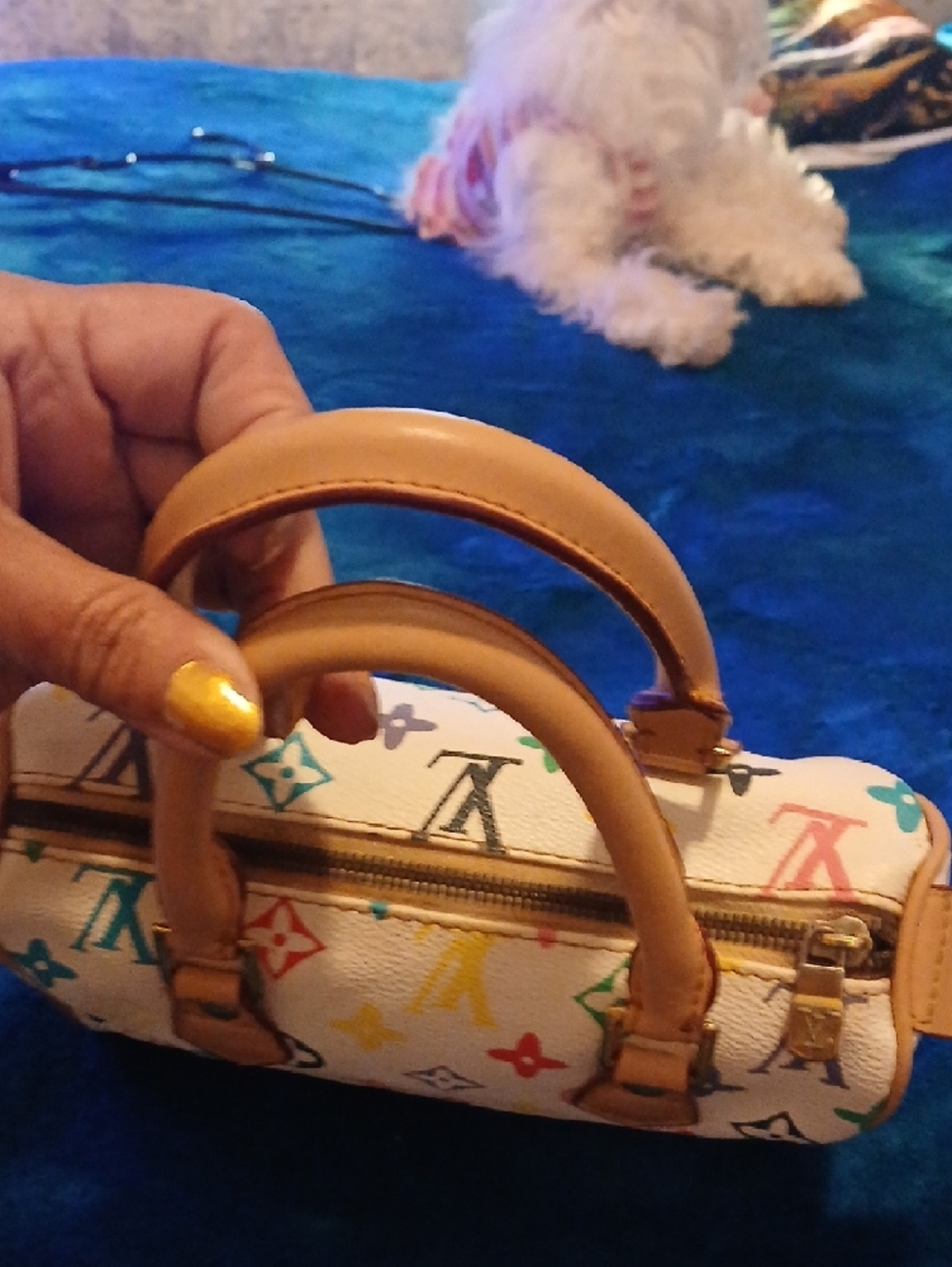 Louis Vuitton White Multicolor Monogram Mini Satchel - Picture 5 of 5